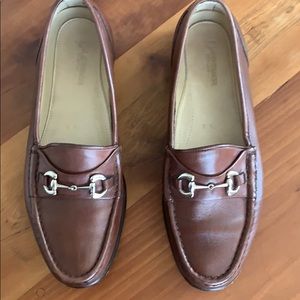 David Spencer brown leather silver bit loafer 9.5